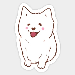 Cute samoyed dog smiling Sticker